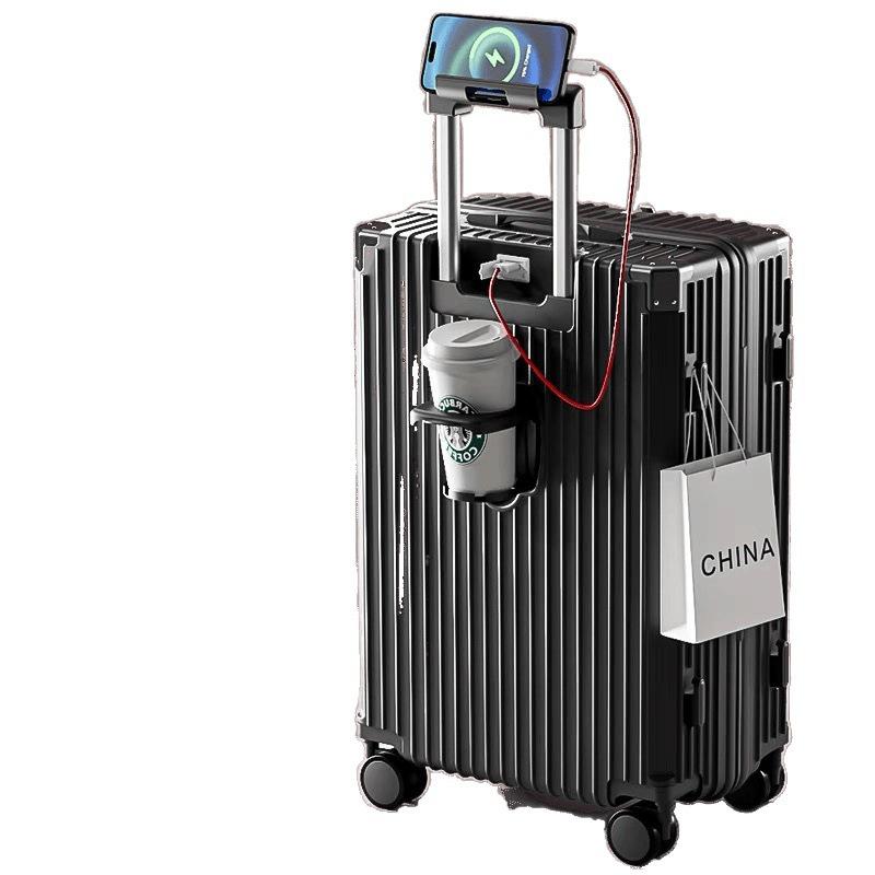 Sturdy Multifunctional Trolley Suitcase with Universal Wheels - Large Capacity, Secure Password Lock, Unisex Design