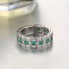 Popular Retro Full Diamond Zircon Emerald Men's Style Ring Personalized Niche Versatile Ring
