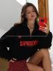 Casual Letter Print Hoodie - Autumn/Winter European & American Thickened Zipper Style