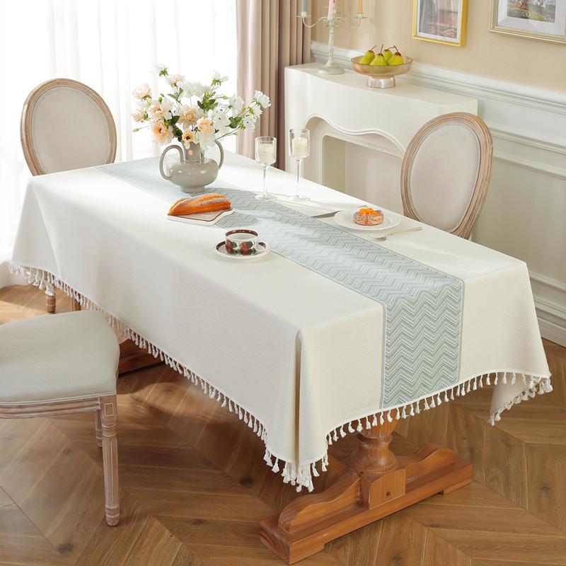 Amazon Tischdecke Einfache Jacquard-Stickerei Tischdecke Haushalt Kaffeetischmatte Tischdecke Tischmatte Fleck