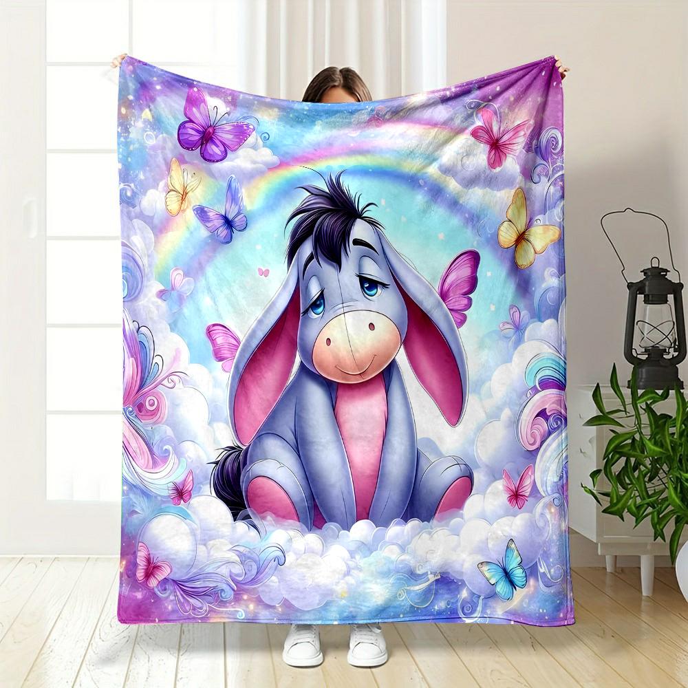1 Stück Winnie Puuh Esel Aufgedeckte Decke - Ultra Weich & Gemütlich Geschenk für Mama und Tochter, Leicht für Bett, Sofa & Reisen