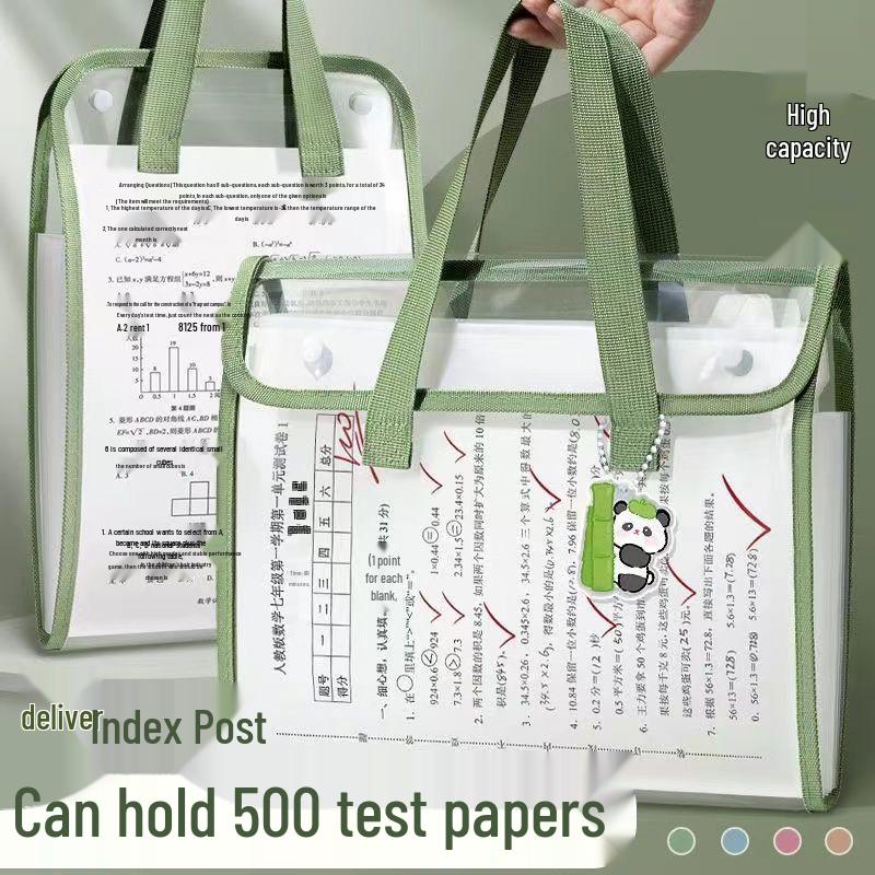 Accordion File Bag for Students: Test Paper and Subject Classification Storage Album