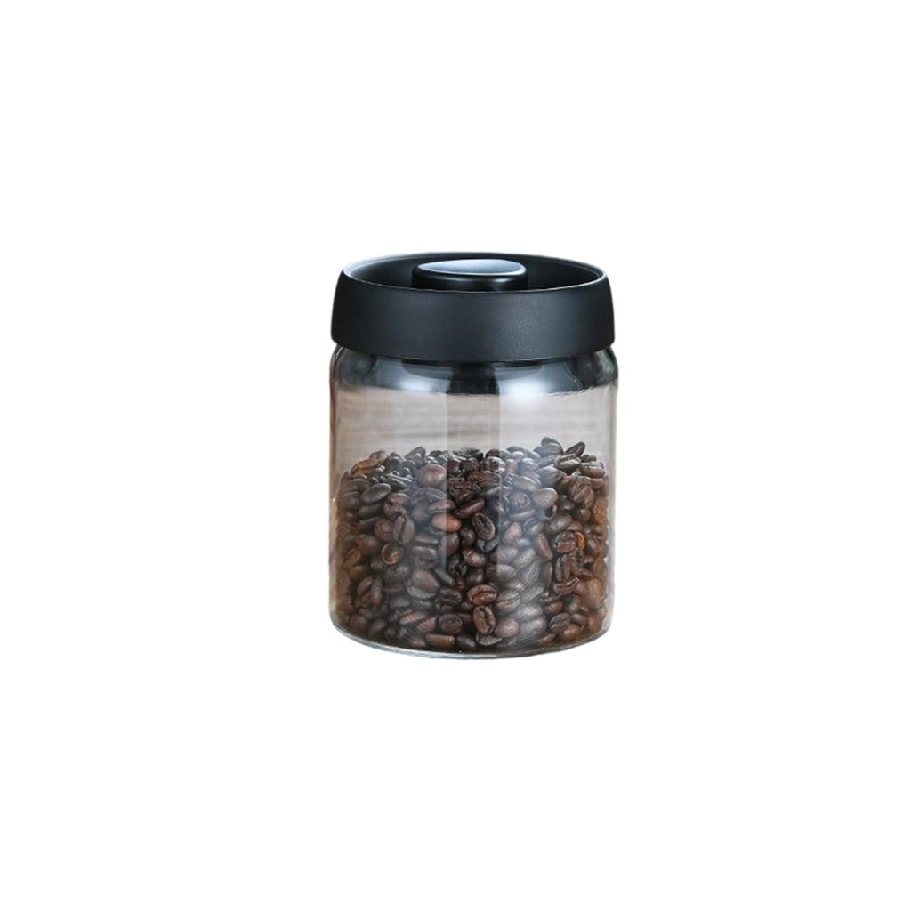 Portable Coffee Bean Container Leakproof Press Vacuum Seal Glass Jar For Travel Kitchen Storage