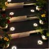 1/4pcs/8pcs Outdoor Solar Lights Buried Garden Decor 8/16LED Lamp Sunlight Power Disk Light Underground Yard Lawn Spotlight
