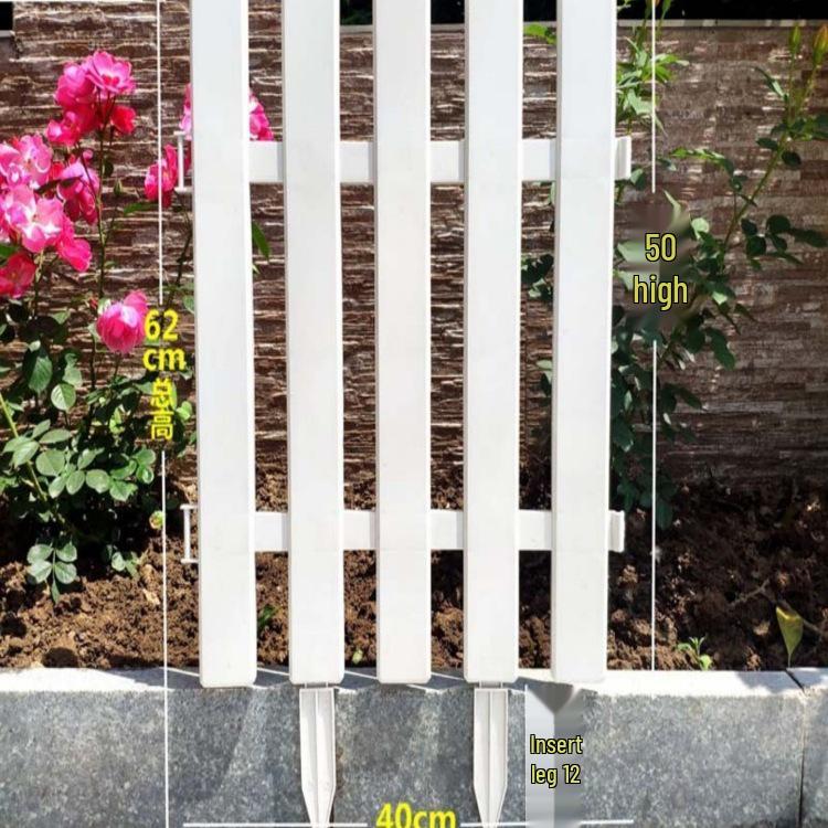 White Plastic Picket Fence for Garden, Courtyard, or Indoor/Outdoor Villa Decoration.