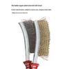 Stainless Steel & Copper-Plated Wire Brush with Plastic Handle for Rust Removal & BBQ Cleaning