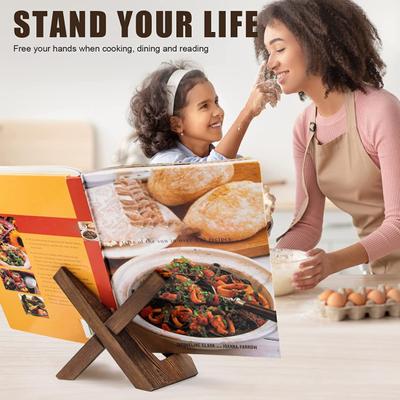 Çok Yönlü Ahşap Yemek Kitabı Standı Çok Fonksiyonlu Mutfak Tezgahı Dekor Vitrin Mutfak Aksesuarı