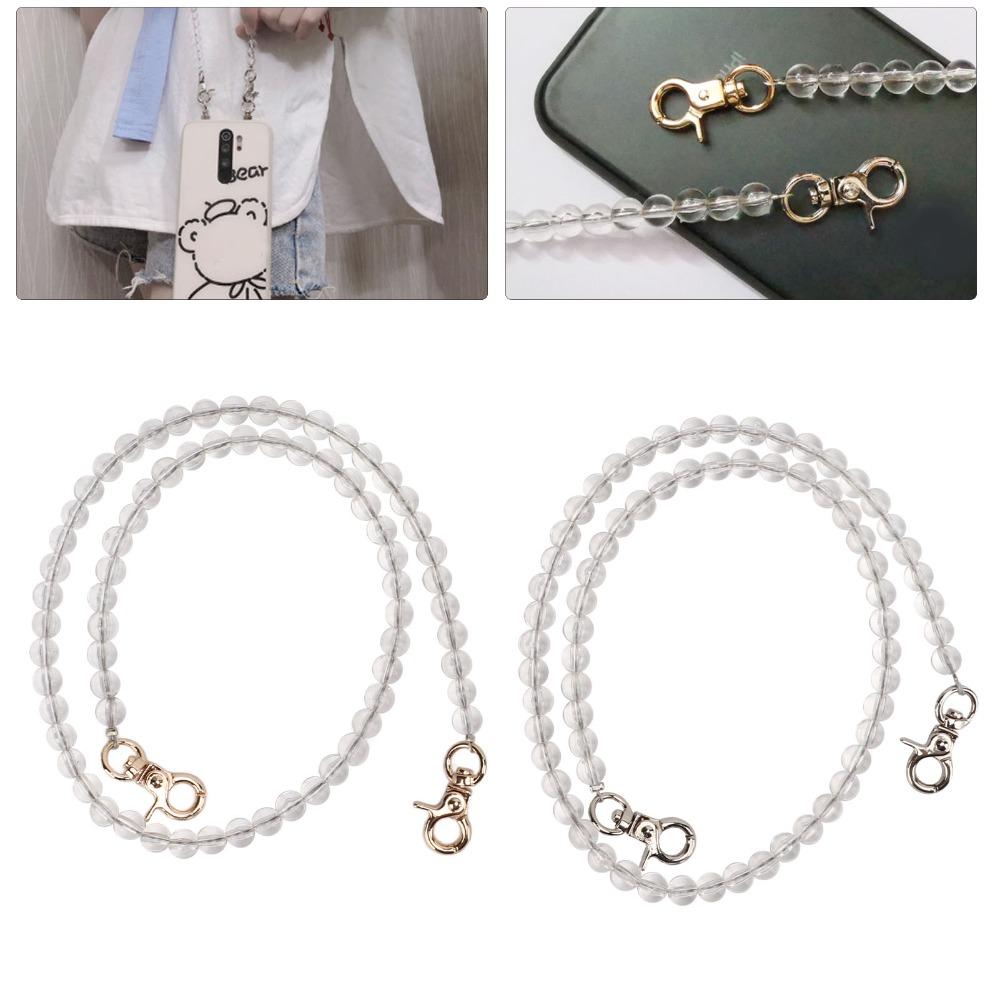 2pcs Metal Chain Bag Chain Acrylic Beads Purse Chain Bead Assortments Bag Strap Handbag Accessories
