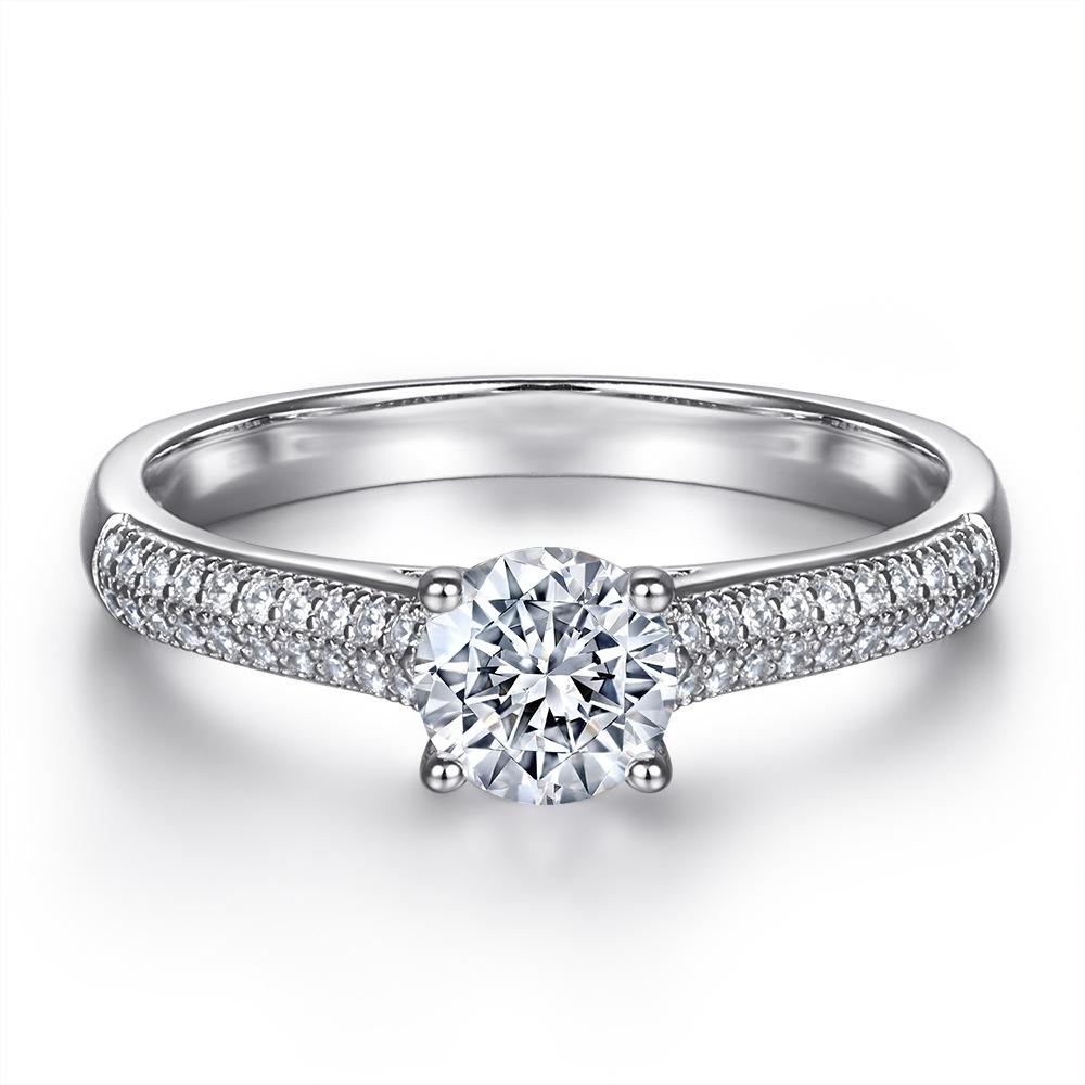 

Jewelry Row Diamond Inlaid with Zircon S925 Silver Ring for Women
