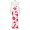 European & American Slimming Set: Resort Style Printed Vest with Impressionist Half Skirt