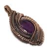 Amethyst Anhänger Edelsteinschmuck, 999 Kupferdraht gewickelter Anhänger, Geschenk für Frauen Handgefertigter Anhänger