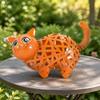 Cat Figurine with Woven Body Handmade Decoration Elegant for Desk, Collectors