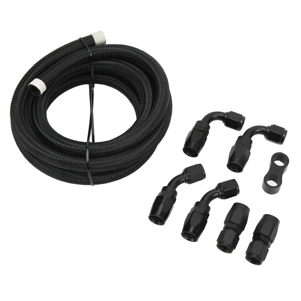 3 Meter Fuel Line Hose Kit AN6 Hose Fitting Adapter Aluminum Nylon Braided Diesel for