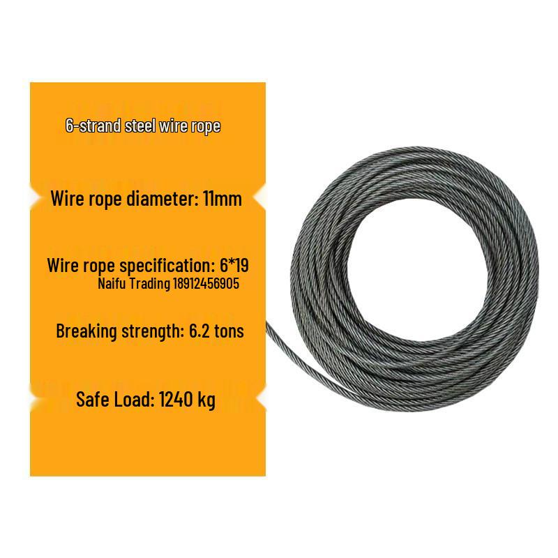 6-Strand Steel Wire Rope with Fiber Core for Electric Hoists and Tower Cranes
