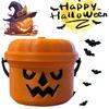 Halloween Small Pumpkin Buckets with Handles Pumpkin Candy Bowl Multi-Purpose Plastic Storage Buckets for Festival Decor