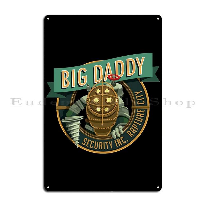 Bioshock Big Daddy Securiti Inc Rapture City Top Quality Alex3214 Metal Sign Wall Decor Cinema Iron Club Tin Sign Poster