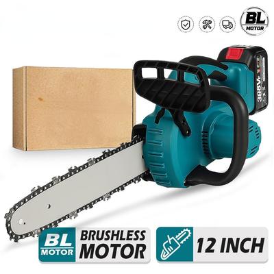 1000W 12 Inch Cordless Electric Chain Saw Garden Woodworking Power Tool Brushless Motor Wood Cutter For Makita 18V Battery
