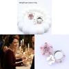 Water Crystal Flower Cufflinks With Gemstone Embellishments For Men And Women