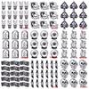 10Pcs/Lot Black And White Embroidered Patches For Clothing Hip Hop Punk Skull Sewing/Fusible Patch Iron On Patches For Clothes