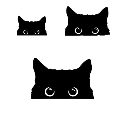 bubulu Black Cat Car Sticker Cute Cat Wall Refrigerator Door