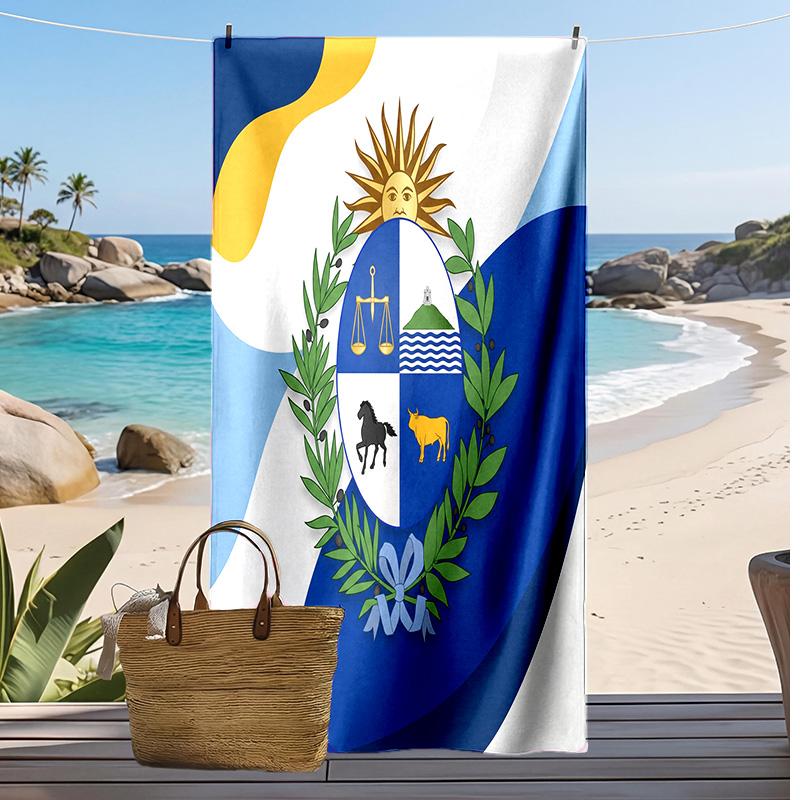 Uruguay Football Print Beach Towel Quick Dry Super Absorbent Soft Bath Towel for Swimming Beach Travel Fan Souvenir Gift