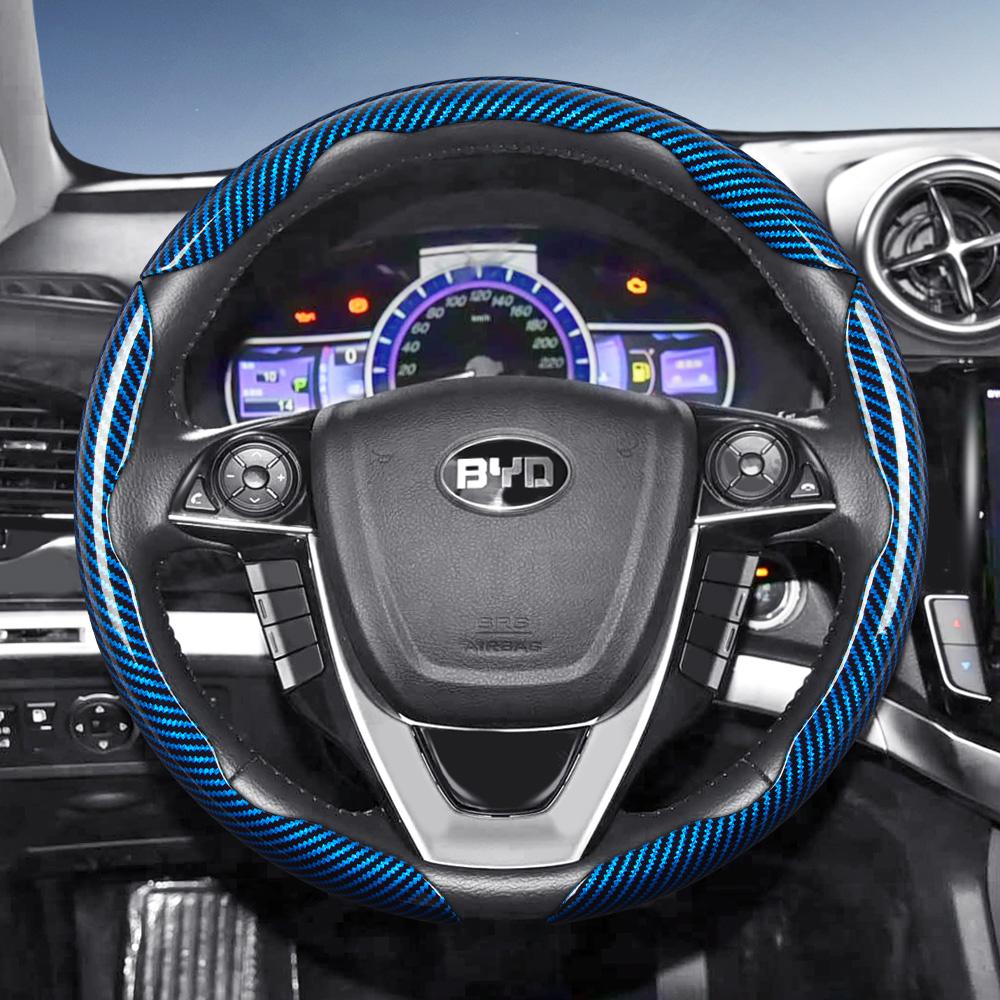 Suitable for Byd Carbon Fiber Texture Steering Wheel Cover with Segmented Quick-Release Design, Durable, for Atto 3 2 Dolphin Seal Sealion Han Song Qi