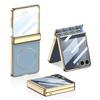 GKK For Samsung Galaxy Z Flip7 5G Magnetic Case Hinge Protection PU PC Tempered Glass Phone Cover