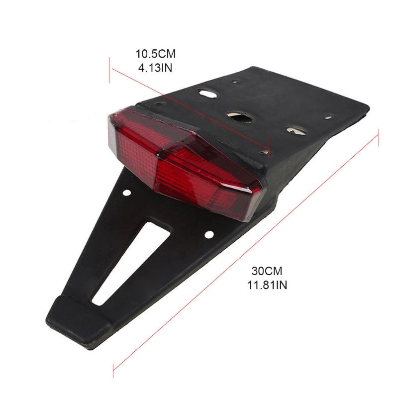 Motorcycle Rear Fender Tip LED Red Stop Brake Tail Light Universal