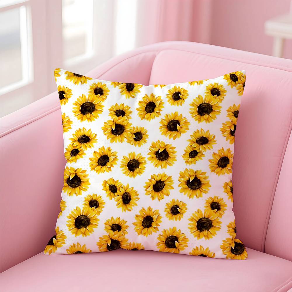 Sunflower Aesthetic Pillow Case Pattern Printing Pillowcase Living Room Sofa Cushion Cover Bedroom Room Decor