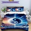 3PCs Yin Yang Symbol Design Cover Set, Breathable Fabric(1 Duvet Cover + 2 Pillowcases) (Without Quilt) yy250911186
