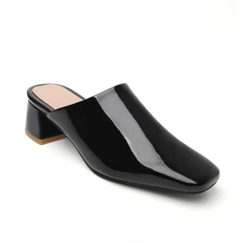 Fashion New Summer Candy Colored Low Heel Outdoor SlippersEuropean and American Women's Simple and Fashionable Coarse Heel Sandals