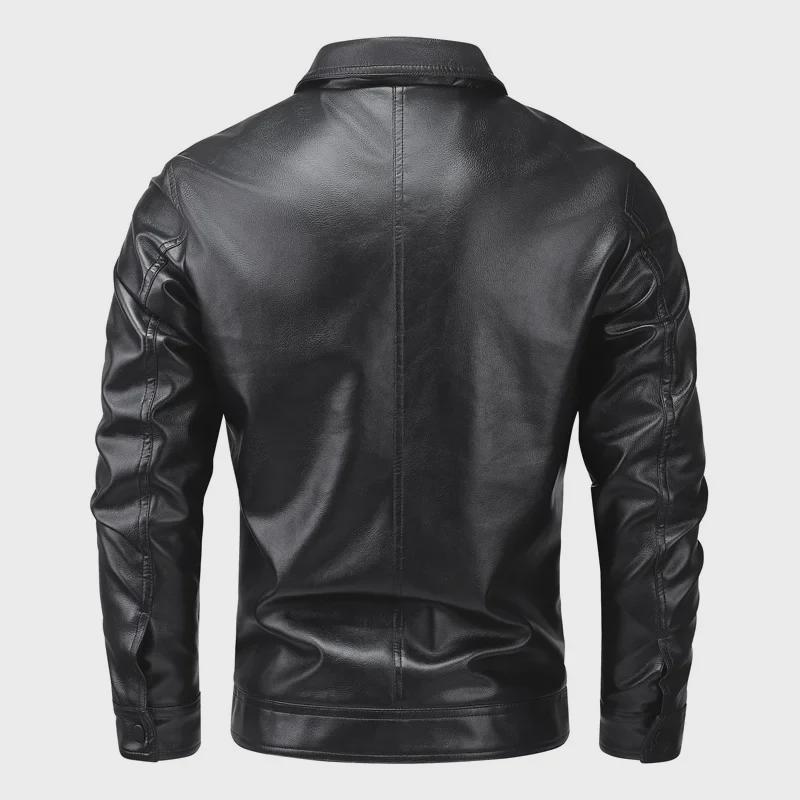 Men's Urban Motorcycle Leather Jacket - Trendy High-Quality Lapel Coat