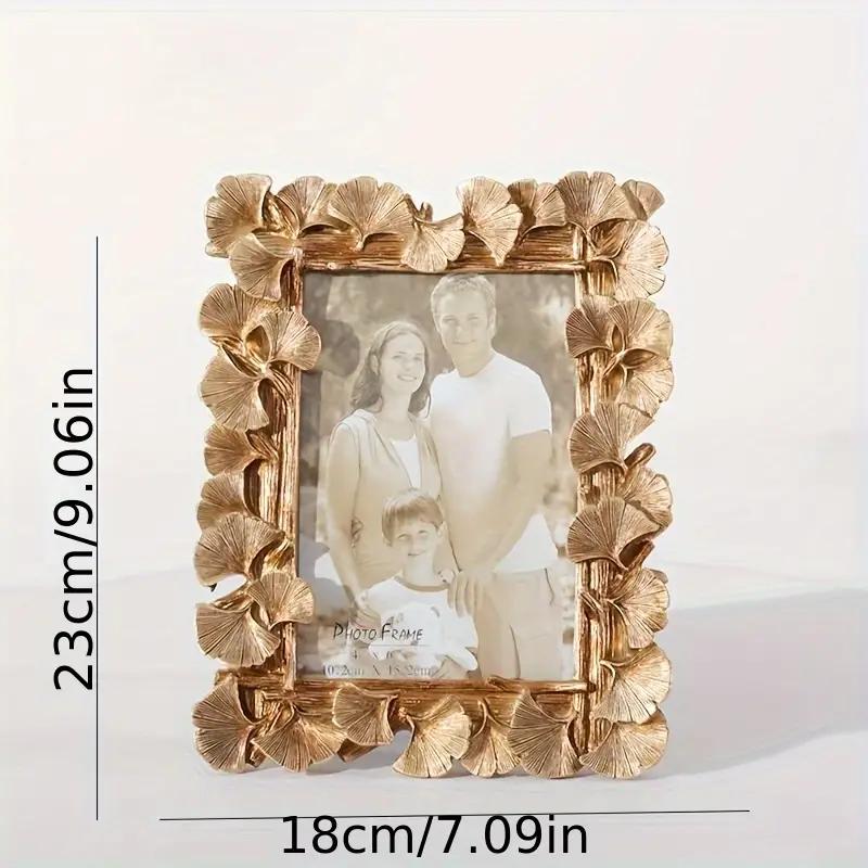 Creative Retro Gold Picture Frame with American Ginkgo Leaves Suitable for Decorative Painting 4-Inch 6-Inch Picture Frame