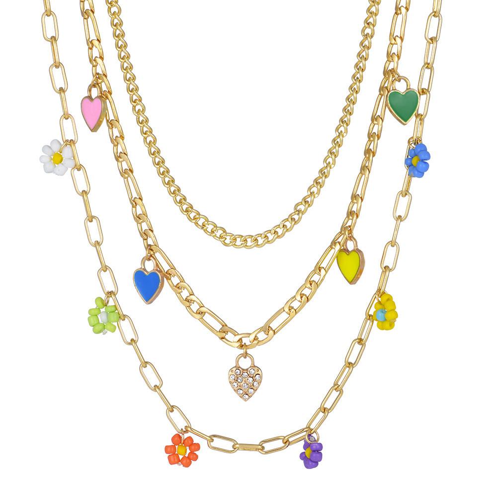 Glamorous European Style Geometric Butterfly Heart Flower Necklace For Women With Elegant Water Wave Chain Perfect For Special Gifts