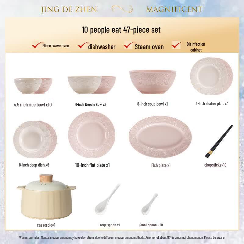 Cream Style Underglaze Embossed Strawberry Bone China Tableware Set