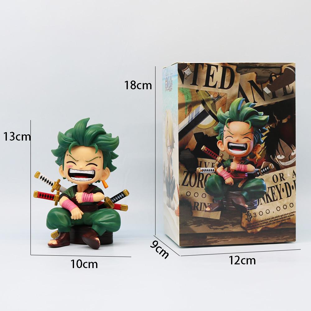 13cm Anime Figur One Monkey D Luffy Roronoa Zoro Sanji Ace Kawaii Spielzeug Q Version Figural Nendoroid Dekoration PVC Modell Geschenk