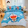 Doraemon Mechanical Cat Cartoon Style Pure Cotton Material Bed Three-piece Set Student Dormitory Dirty-Resistant Bedding
