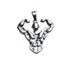 Stainless Steel 3D Muscle Power Pendant - Trendy Unisex Fashion Accessory