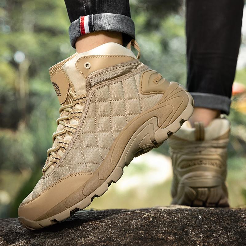 Marke Herrenstiefel Outdoor Wanderschuhe Gummi Rutschfest Herren Wüstenstiefel Stiefeletten Atmungsaktive Sneaker Herbst Winter Herrenschuhe