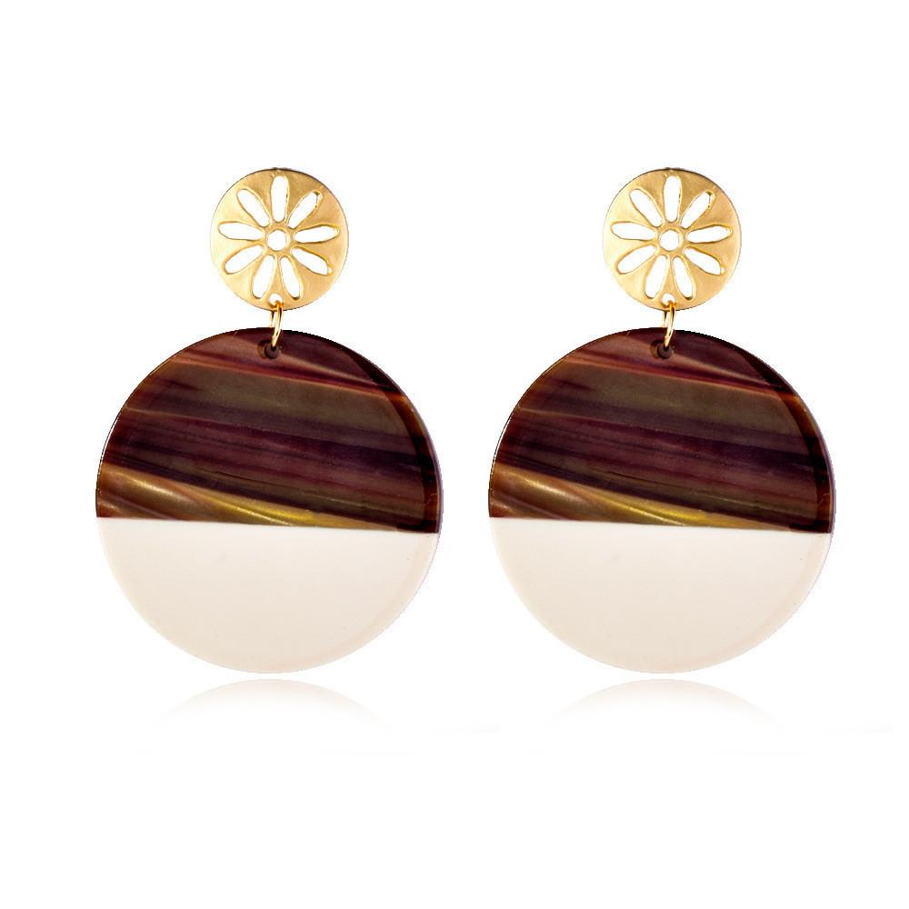 

Креативные Модные Ацетатные Серьги 2021 Европейский Американский Стиль Женские Украшения Wood