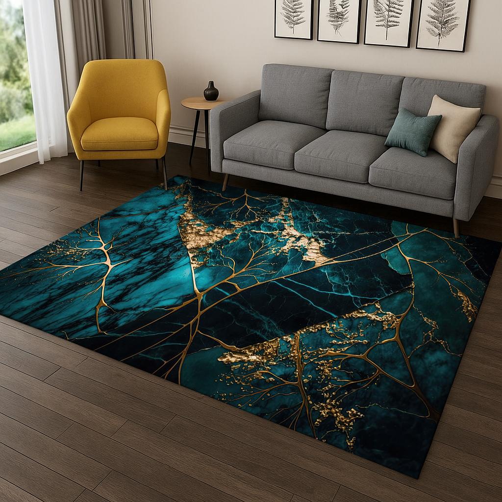 Τρισδιάστατο Χαλί με Μοτίβο Υφής Μαρμάρου για Σπίτι Υπνοδωμάτιο Σαλόνι Καναπέ Πατάκι Πόρτας Διακόσμηση Κουζίνας, Παιδικό Παιχνίδι Αντιολισθητικό Πατάκι Δαπέδου Δώρο