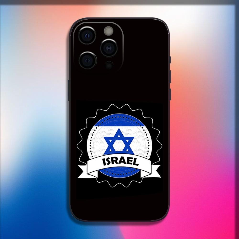I-Israel Flag Emblem Phone Case For iPhone 16,15,14,13,12,11,Pro,X,XS,Max,XR,Plus,Mini Soft Black Cover