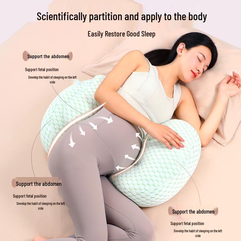 U-Shaped Pregnancy Pillow: Lumbar & Belly Support for Side Sleepers, Antibacterial & Postpartum-Friendly