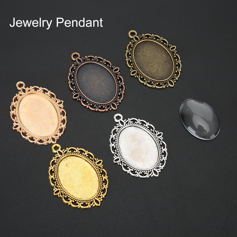 Takı Ucu DIY Kolye Ucu Tepsimleri Camlı Takı Yapım Aksesuarı 60 Adet