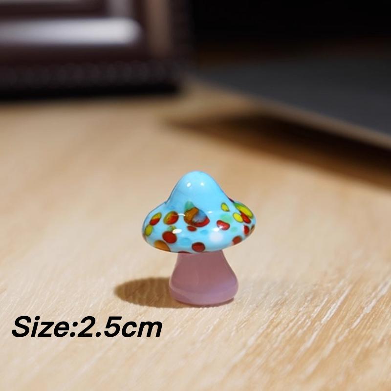 Mushroom Family Handmade Glass Ornaments Cute Mushroom Glaze Figurine Mini Car Decorations Creative Holiday Gifts Wholesales New