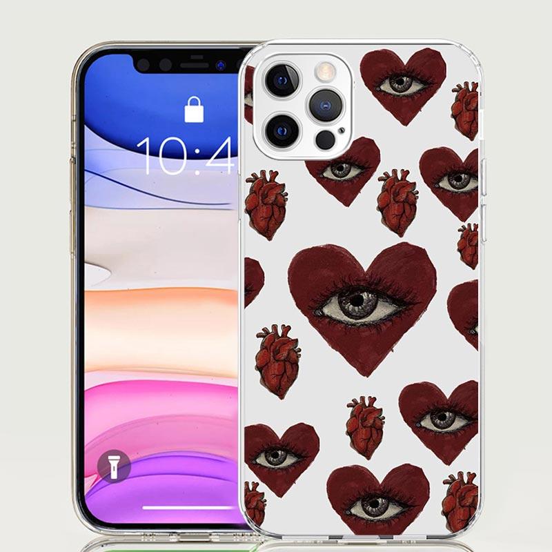 Scary Face Eyes Phone Case for Apple iPhone 17 Air 16 15 Plus 14 + 13 Mini 12 11 Pro Max 7 8 SE 16Max Soft Shell Cover Coque 17