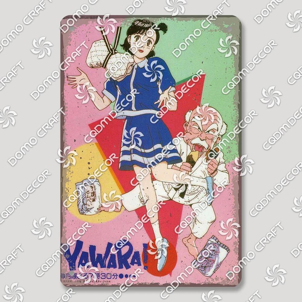Japanese Comics Plates Tin Signs, Vintage Cartoon Girls Metal Poster, Retro Yawara Plaque, Bar Pub, Living Room, Home Wall Decor