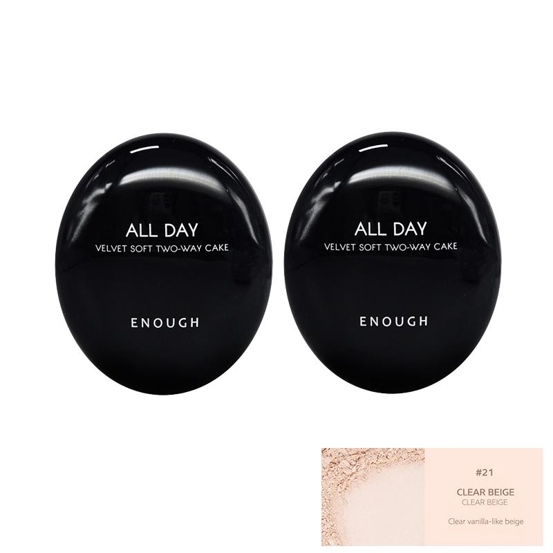 Enough All Day Velvet Soft Two Way Cake SPF28 PA++ 12g + Refill 12g (9 Options)