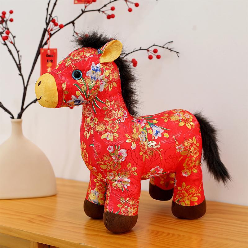 2026 Year of the Horse Zodiac Plush Toy - Cartoon Horse Mascot and Event Gift Stuffed Doll with Logo Option