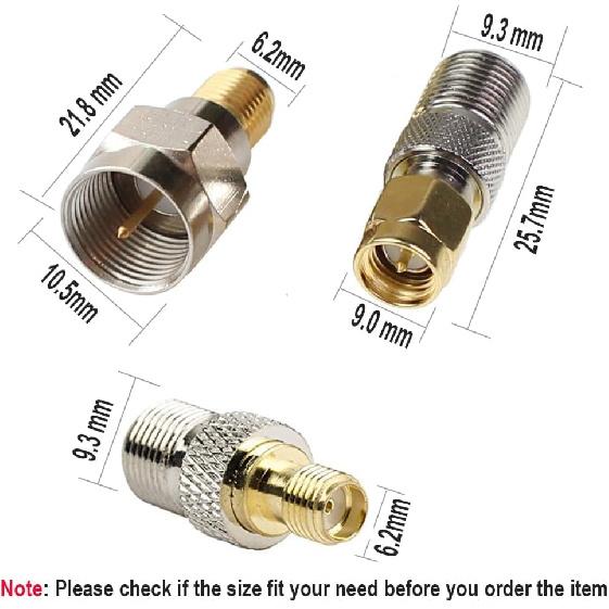 F Type to SMA Male Female Coax Connector Coaxial Adapter 2 Sets 6 Pcs